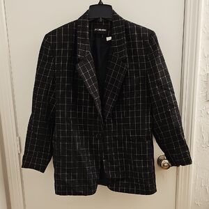 JH Collectibles Black and Gold Checkered Blazer